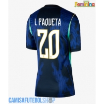 Camisa de time de futebol Brasil Lucas Paqueta #20 Replicas 2º Equipamento Feminina Mundo 2026 Manga Curta